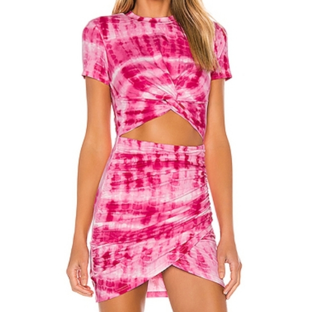 Superdown Maureen pink tie-dye mini dress